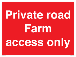 Private road Farm access only